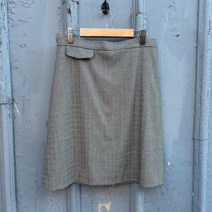 Jil Sander Houndstooth Plaid Wool Check Midi, size 36